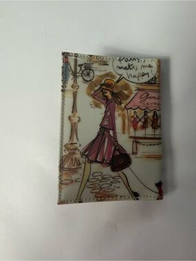 Izak Passport and Credit Card Holder Paris Makes Me Happy NWOT